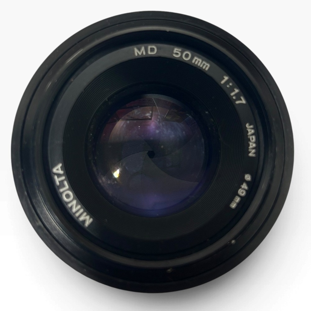 Minolta MD 50mm 1:1.7 Manual Focus Prime Lens Japan 49mm Filter 7139055 Vintage